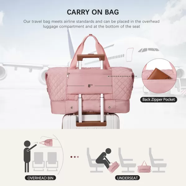 BOSTANTEN Weekender Bags for Women Carry On Bag Travel Duffel Overnight Duffle Bag with Shoe Compartment 2Pcs Set