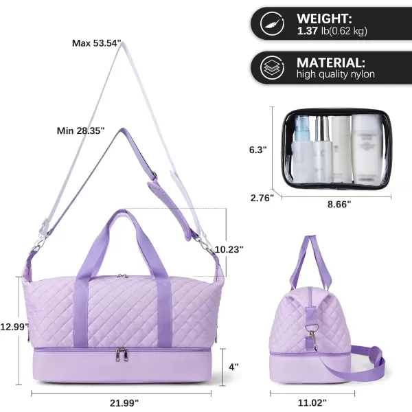 BOSTANTEN Weekender Bags for Women Carry On Bag Travel Duffel Overnight Duffle Bag with Shoe Compartment 2Pcs Set