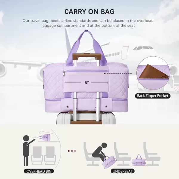 BOSTANTEN Weekender Bags for Women Carry On Bag Travel Duffel Overnight Duffle Bag with Shoe Compartment 2Pcs Set