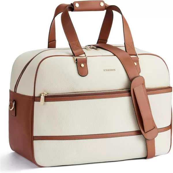 BOSTANTEN Weekender Bags for Women Travel Carry On Duffel Bag Genuine Leather Overnight Bag Large Duffle with Trolley Sleeve