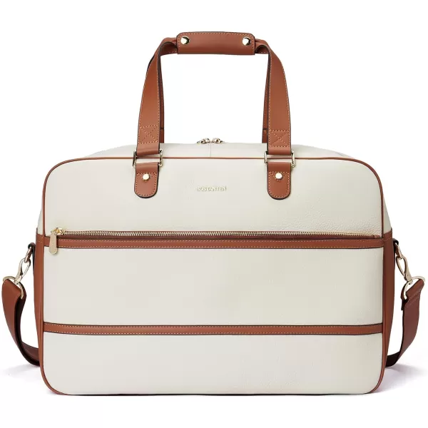 BOSTANTEN Weekender Bags for Women Travel Carry On Duffel Bag Genuine Leather Overnight Bag Large Duffle with Trolley Sleeve