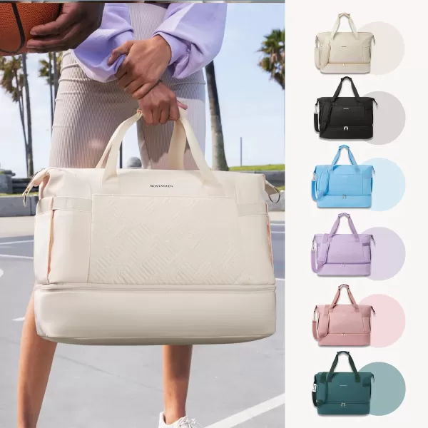 BOSTANTEN Weekender Bags for Women Travel Under Seat Carry On Bag Duffle Bag with Shoe Compartment Overnight Hospital Bags
