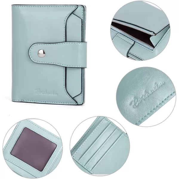 BOSTANTEN Women Leather Wallet RFID Blocking Small Bifold Zipper Pocket Wallet Card Case Purse with ID Window