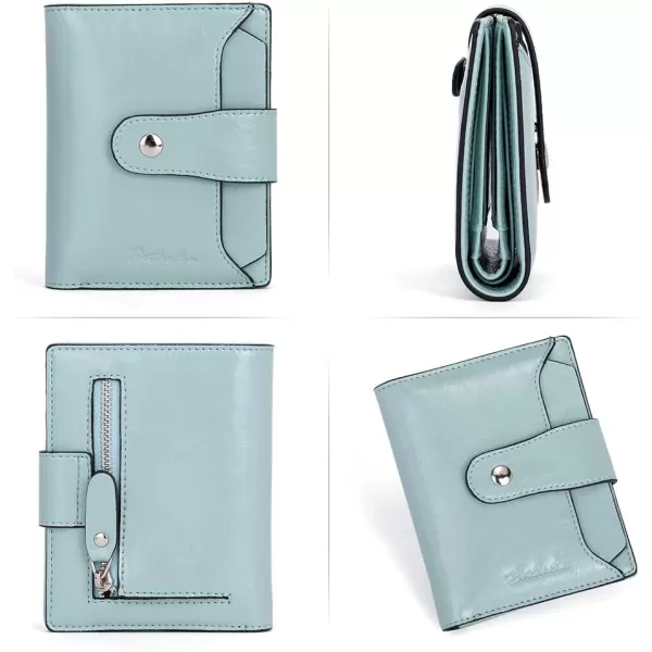 BOSTANTEN Women Leather Wallet RFID Blocking Small Bifold Zipper Pocket Wallet Card Case Purse with ID Window