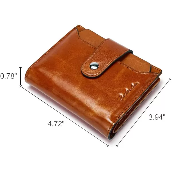 BOSTANTEN Women Leather Wallet RFID Blocking Small Bifold Zipper Pocket Wallet Card Case Purse with ID Window