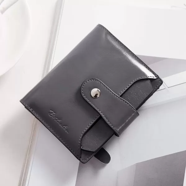 BOSTANTEN Women Leather Wallet RFID Blocking Small Bifold Zipper Pocket Wallet Card Case Purse with ID Window