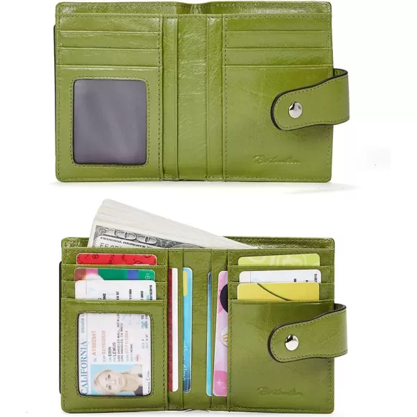 BOSTANTEN Women Leather Wallet RFID Blocking Small Bifold Zipper Pocket Wallet Card Case Purse with ID Window