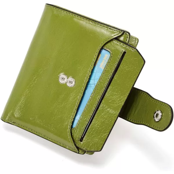 BOSTANTEN Women Leather Wallet RFID Blocking Small Bifold Zipper Pocket Wallet Card Case Purse with ID Window