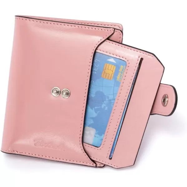 BOSTANTEN Women Leather Wallet RFID Blocking Small Bifold Zipper Pocket Wallet Card Case Purse with ID Window