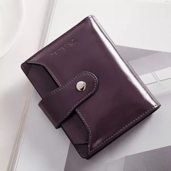 BOSTANTEN Women Leather Wallet RFID Blocking Small Bifold Zipper Pocket Wallet Card Case Purse with ID Window