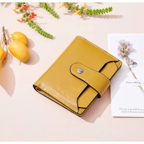 BOSTANTEN Women Leather Wallet RFID Blocking Small Bifold Zipper Pocket Wallet Card Case Purse with ID Window