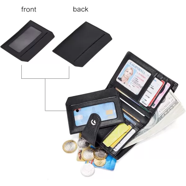 BOSTANTEN Women Leather Wallet RFID Blocking Small Bifold Zipper Pocket Wallet Card Case Purse with ID Window