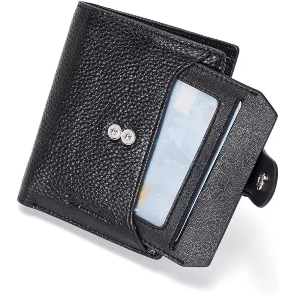 BOSTANTEN Women Leather Wallet RFID Blocking Small Bifold Zipper Pocket Wallet Card Case Purse with ID Window