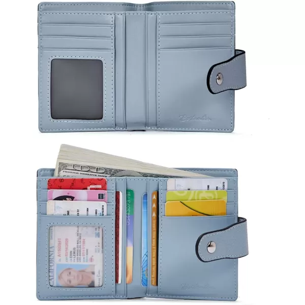 BOSTANTEN Women Leather Wallet RFID Blocking Small Bifold Zipper Pocket Wallet Card Case Purse with ID Window