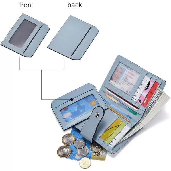 BOSTANTEN Women Leather Wallet RFID Blocking Small Bifold Zipper Pocket Wallet Card Case Purse with ID Window