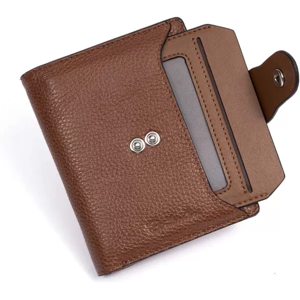 BOSTANTEN Women Leather Wallet RFID Blocking Small Bifold Zipper Pocket Wallet Card Case Purse with ID Window