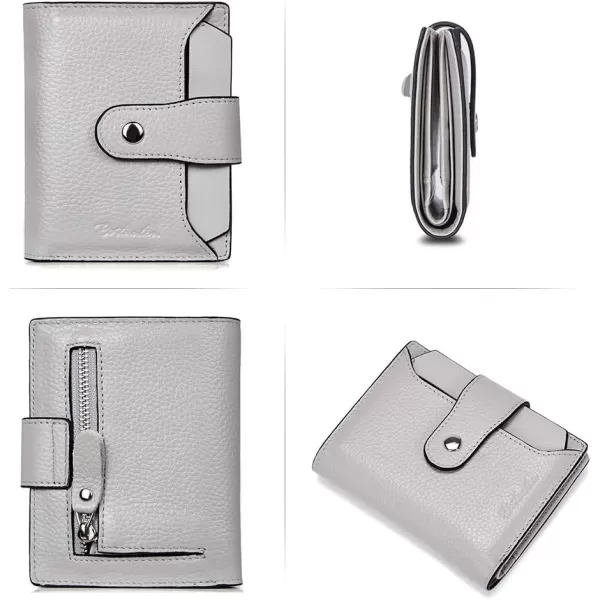 BOSTANTEN Women Leather Wallet RFID Blocking Small Bifold Zipper Pocket Wallet Card Case Purse with ID Window