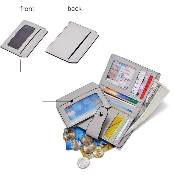 BOSTANTEN Women Leather Wallet RFID Blocking Small Bifold Zipper Pocket Wallet Card Case Purse with ID Window