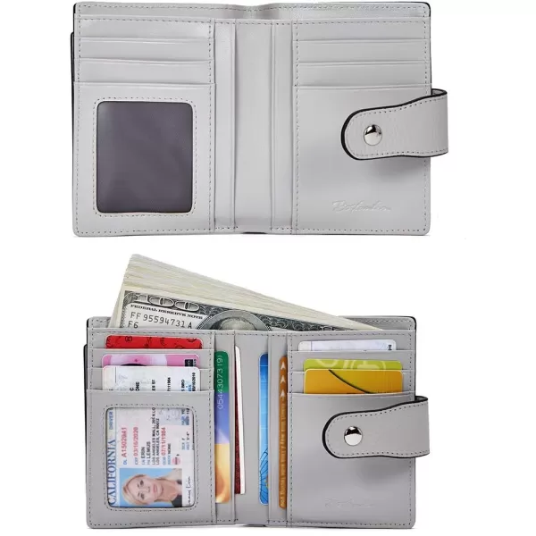 BOSTANTEN Women Leather Wallet RFID Blocking Small Bifold Zipper Pocket Wallet Card Case Purse with ID Window