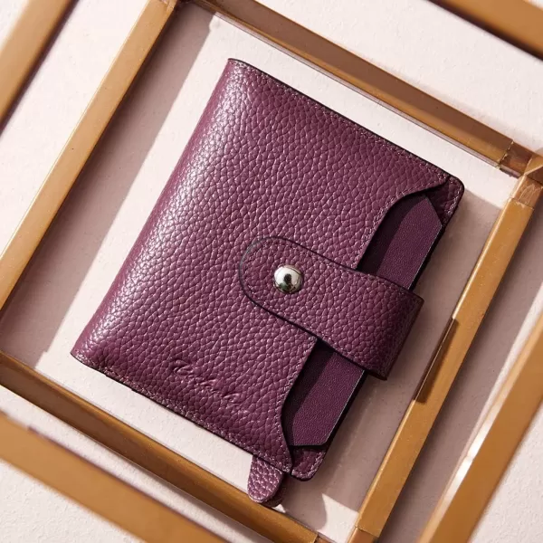 BOSTANTEN Women Leather Wallet RFID Blocking Small Bifold Zipper Pocket Wallet Card Case Purse with ID Window
