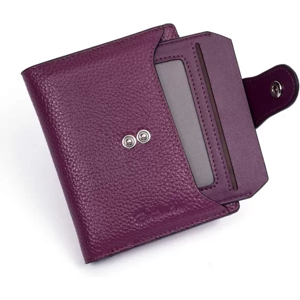 BOSTANTEN Women Leather Wallet RFID Blocking Small Bifold Zipper Pocket Wallet Card Case Purse with ID Window