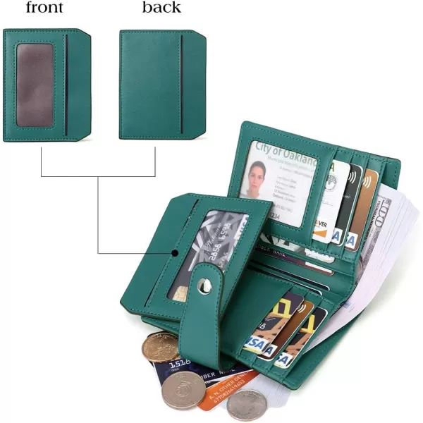 BOSTANTEN Women Leather Wallet RFID Blocking Small Bifold Zipper Pocket Wallet Card Case Purse with ID Window