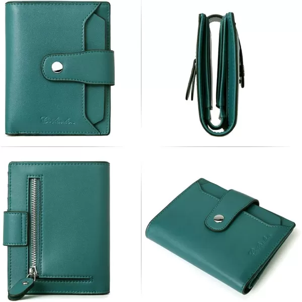BOSTANTEN Women Leather Wallet RFID Blocking Small Bifold Zipper Pocket Wallet Card Case Purse with ID Window