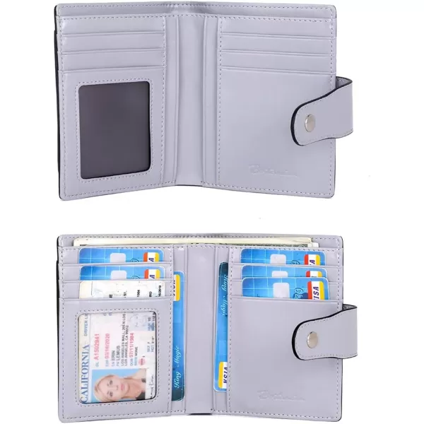 BOSTANTEN Women Leather Wallet RFID Blocking Small Bifold Zipper Pocket Wallet Card Case Purse with ID Window