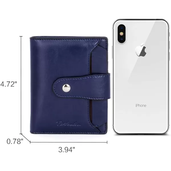 BOSTANTEN Women Leather Wallet RFID Blocking Small Bifold Zipper Pocket Wallet Card Case Purse with ID Window
