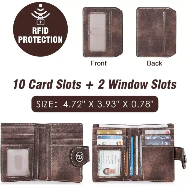 BOSTANTEN Women Leather Wallet RFID Blocking Small Bifold Zipper Pocket Wallet Card Case Purse with ID Window