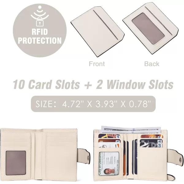 BOSTANTEN Women Leather Wallet RFID Blocking Small Bifold Zipper Pocket Wallet Card Case Purse with ID Window