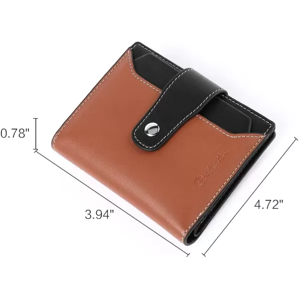 BOSTANTEN Women Leather Wallet RFID Blocking Small Bifold Zipper Pocket Wallet Card Case Purse with ID Window