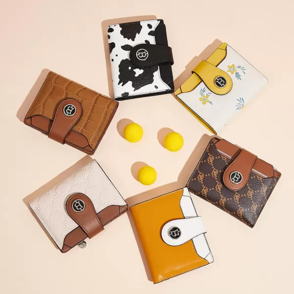BOSTANTEN Women Leather Wallet RFID Blocking Small Bifold Zipper Pocket Wallet Card Case Purse with ID Window