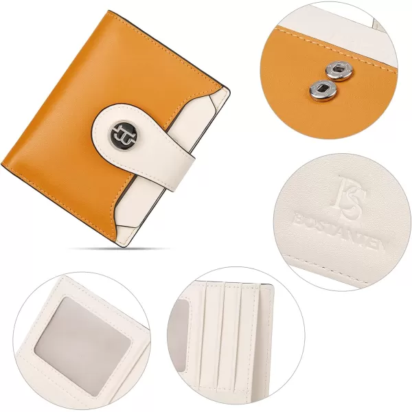 BOSTANTEN Women Leather Wallet RFID Blocking Small Bifold Zipper Pocket Wallet Card Case Purse with ID Window