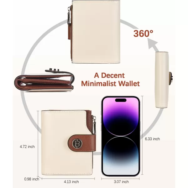 BOSTANTEN Women Leather Wallet Small RFID Blocking Bifold Zipper Pocket Wallet Card Case with ID Window Peacock Blue