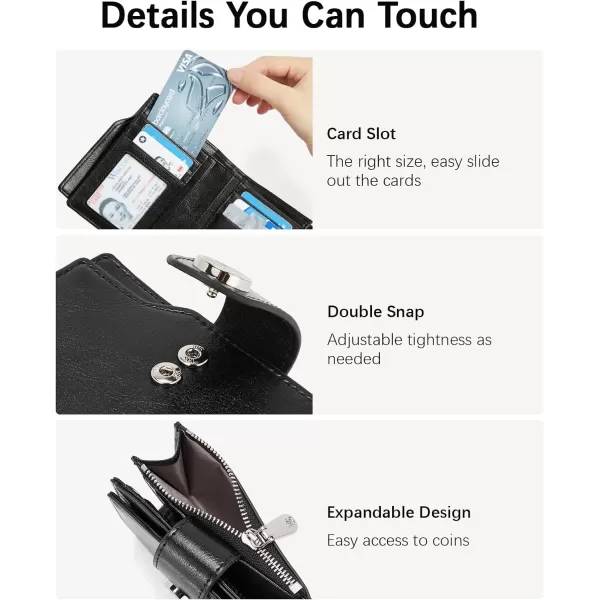 BOSTANTEN Women Leather Wallet Small RFID Blocking Bifold Zipper Pocket Wallet Card Case with ID Window Peacock Blue