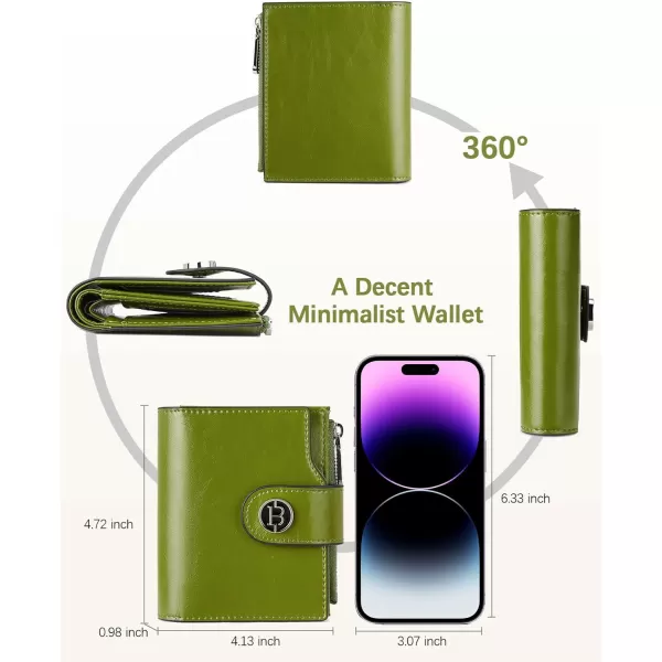 BOSTANTEN Women Leather Wallet Small RFID Blocking Bifold Zipper Pocket Wallet Card Case with ID Window Peacock Blue