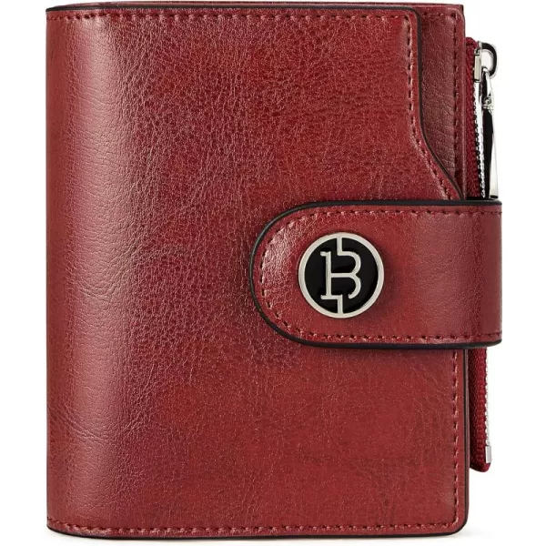 BOSTANTEN Women Leather Wallet Small RFID Blocking Bifold Zipper Pocket Wallet Card Case with ID Window Peacock Blue