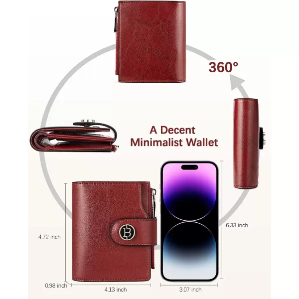 BOSTANTEN Women Leather Wallet Small RFID Blocking Bifold Zipper Pocket Wallet Card Case with ID Window Peacock Blue