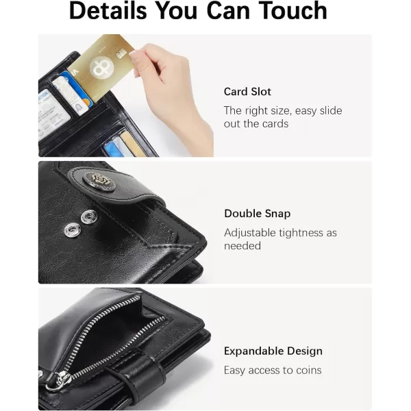 BOSTANTEN Women Leather Wallet Small RFID Blocking Bifold Zipper Pocket Wallet Card Case with ID Window Peacock Blue