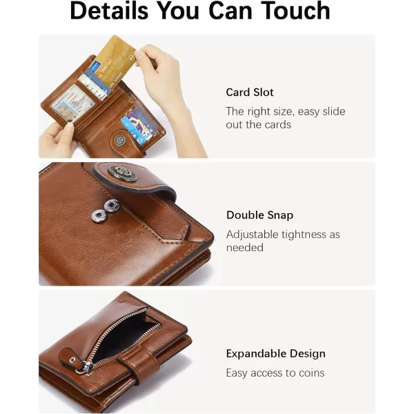 BOSTANTEN Women Leather Wallet Small RFID Blocking Bifold Zipper Pocket Wallet Card Case with ID Window Peacock Blue