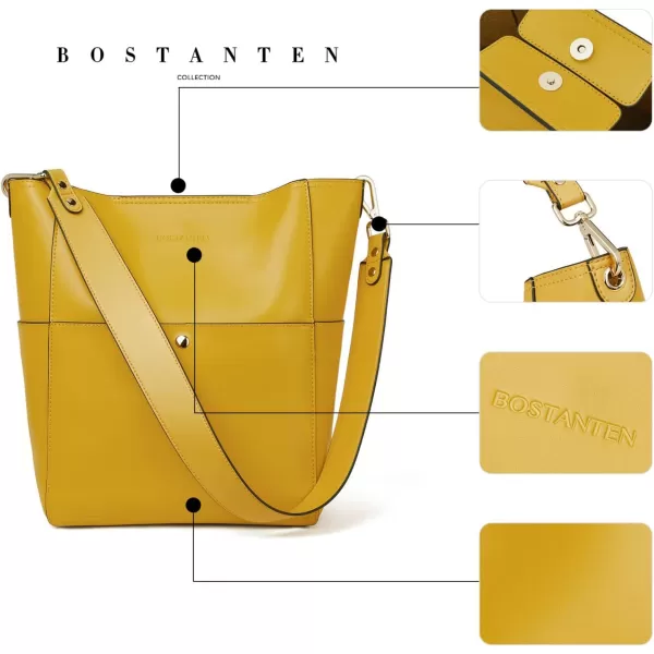 BOSTANTEN Women's Leather Designer Handbags Tote Purses Shoulder Bucket Bags