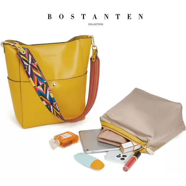BOSTANTEN Women's Leather Designer Handbags Tote Purses Shoulder Bucket Bags
