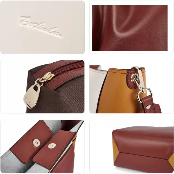 BOSTANTEN Women's Leather Designer Handbags Tote Purses Shoulder Bucket Bags