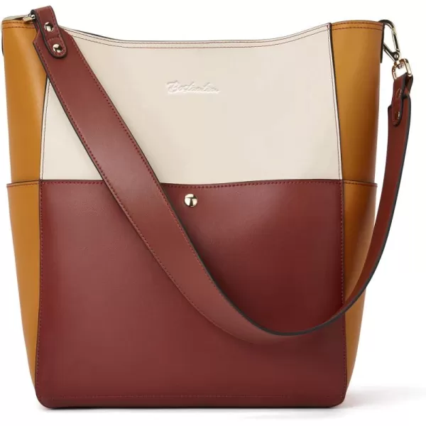 BOSTANTEN Women's Leather Designer Handbags Tote Purses Shoulder Bucket Bags