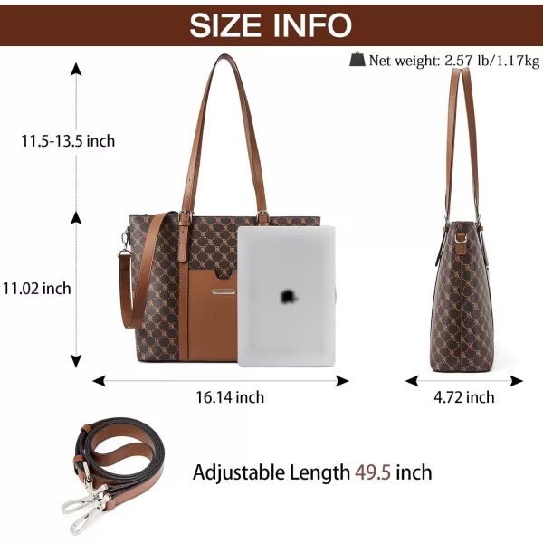 BOSTANTEN Womens Leather Laptop Tote Office Shoulder Handbag Vintage Briefcase 15.6 inch Computer Work Purse