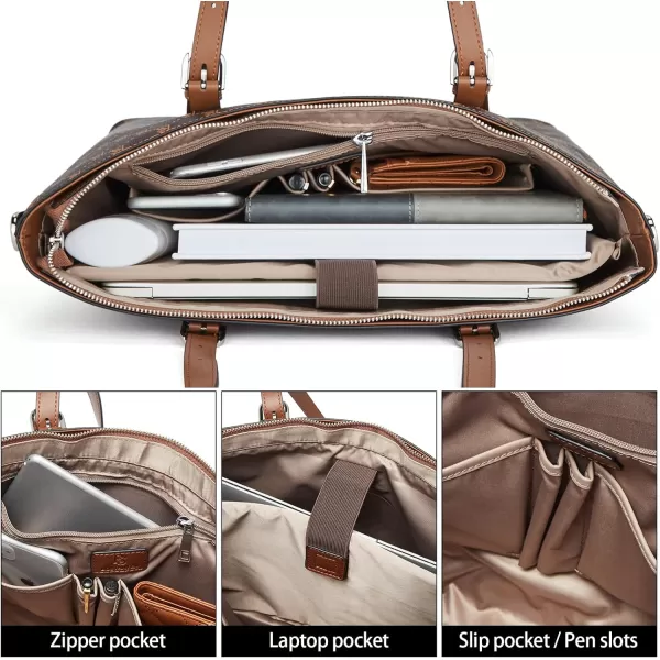BOSTANTEN Womens Leather Laptop Tote Office Shoulder Handbag Vintage Briefcase 15.6 inch Computer Work Purse