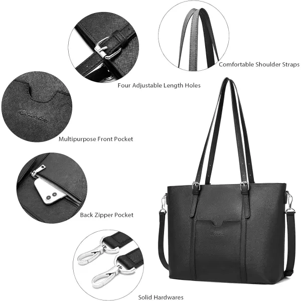 BOSTANTEN Womens Leather Laptop Tote Office Shoulder Handbag Vintage Briefcase 15.6 inch Computer Work Purse