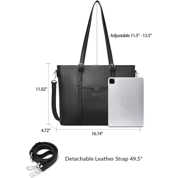 BOSTANTEN Womens Leather Laptop Tote Office Shoulder Handbag Vintage Briefcase 15.6 inch Computer Work Purse
