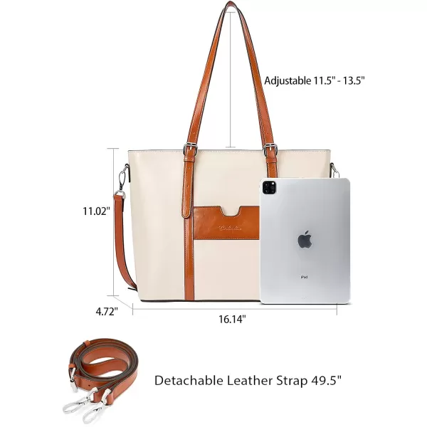 BOSTANTEN Womens Leather Laptop Tote Office Shoulder Handbag Vintage Briefcase 15.6 inch Computer Work Purse